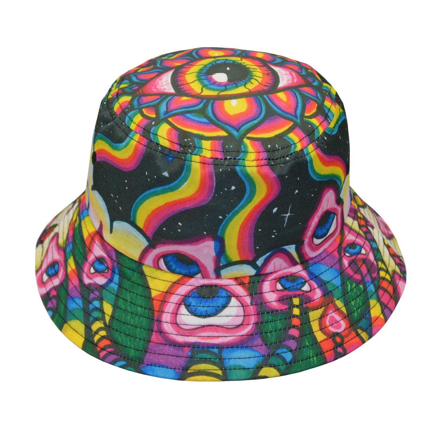 Psychedelic Mushroom Trippy Hippie Alien Bucket Hat, Fisherman